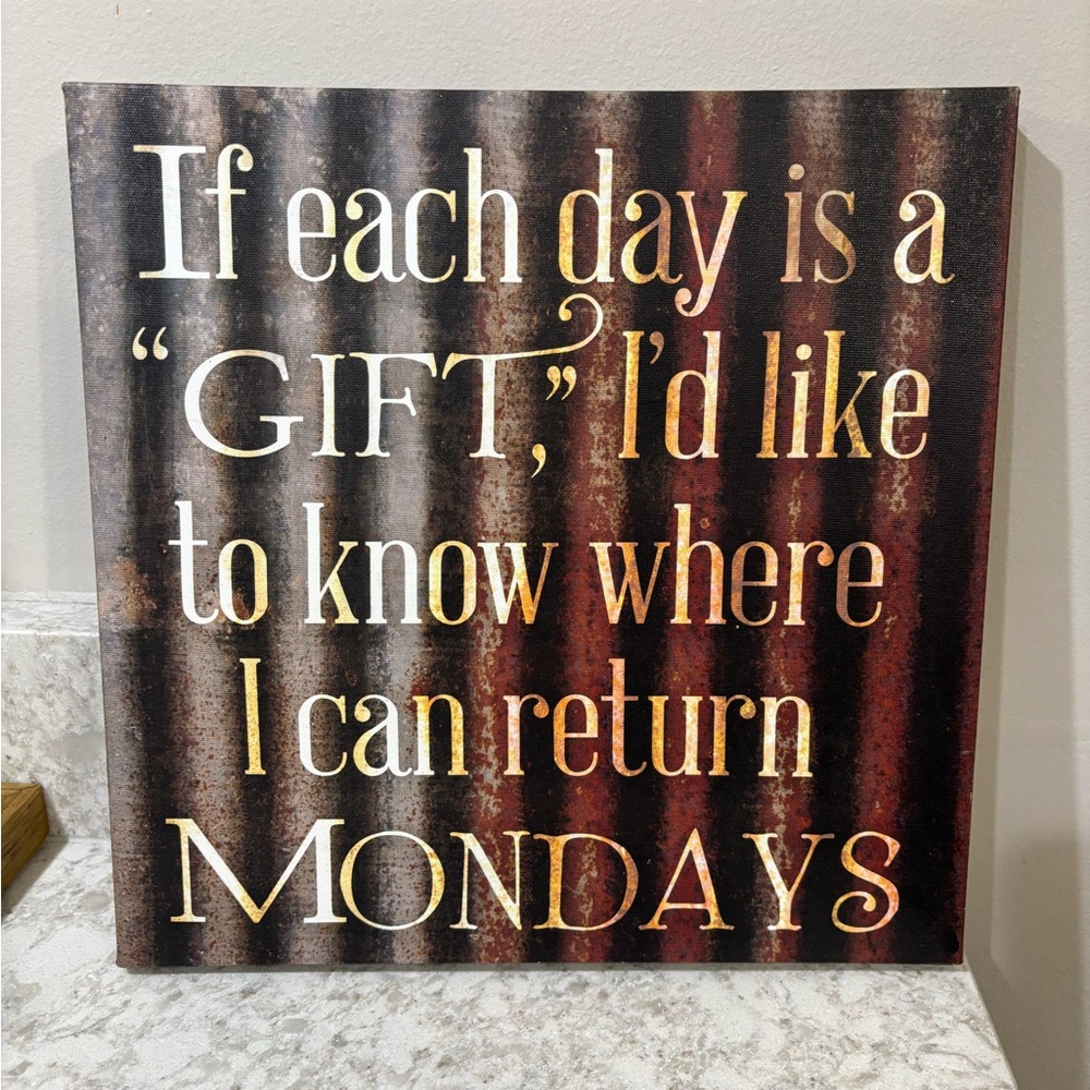 Motivational Wall Art with Brown and Gold Text
